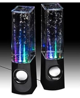 multi colored illuminated dancing water speakers
