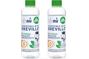 CAFFENU Breville Compatible Descaling Solution. 2 Bottles of Descaler Solution. Descaling Kit Removes Limescale For Hotter Coffee. 4 Uses Descaler For Breville Coffee Machines.