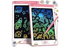 Hockvill LCD Writing Tablet for Kids 2 Pack, 8.8 Inch Learning Toys for 3 4 5 6 7 8 Year Old Girls Boys, Toddler Drawing Doodle Board Travel Essentials Christmas Birthday Gift for Children- Pink
