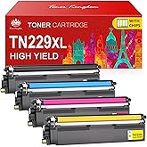 with Chip Compatible TN229XL Toner Cartridge Replacement for Brother TN-229XL TN229 XL TN229BK TN229 Toners Work for Brother 