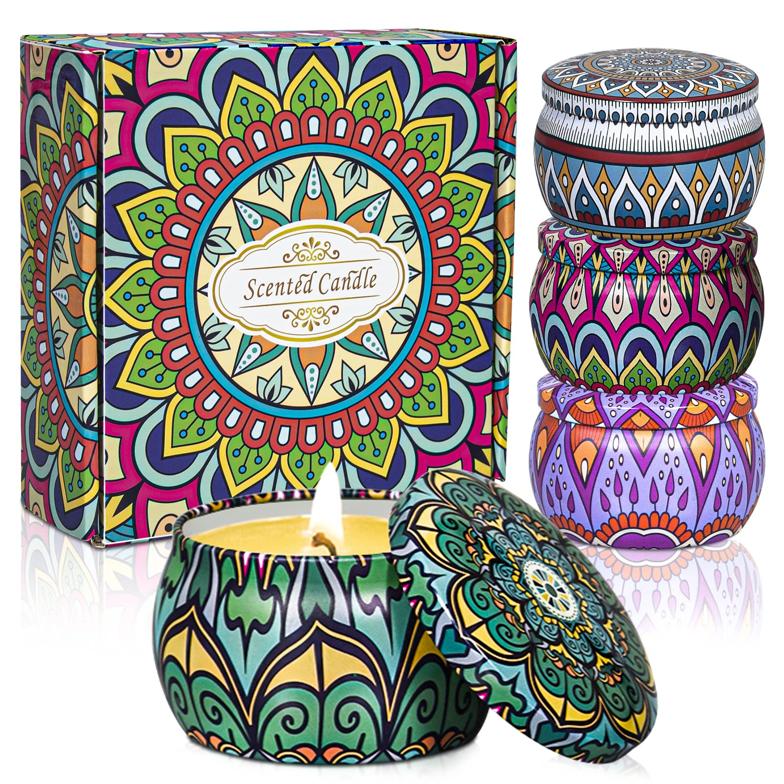 4 Pack Candles Gifts for Women,Gifts for Wife,Scented Candles Long Burning,Used in Yoga to Relax and Reduce Stress,Home Decor Scented Candle