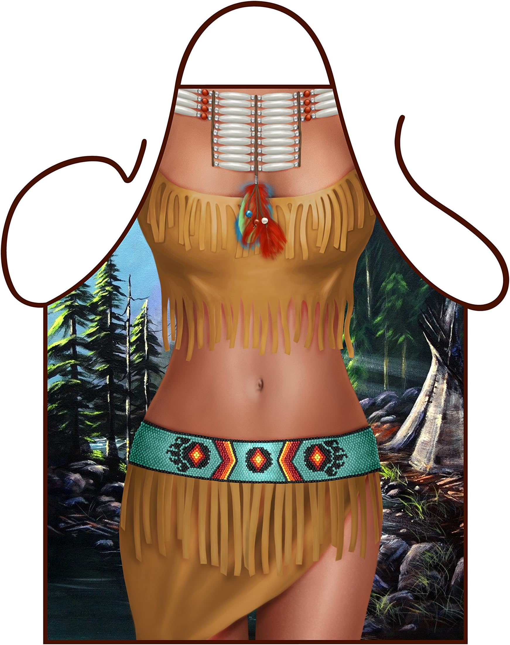 Iconic Aprons Indian Girl Apron, Polyester, Multi-Colour, 79 x 56 x 0.1 cm