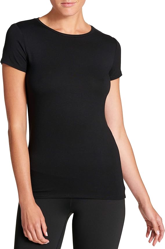 DKNY Women's Crew Neck Tee Shirt, BLACK, S Amazon.co.uk Clothing