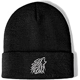 Wolf Beanie Hat Gifts for Men Women Cool Embroidery Themed Gifts for Wolf Lovers Unique Stuffed Animal Accessories