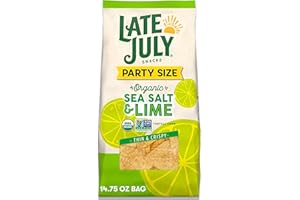 Late July Snacks, Thin & Crispy Organic Tortilla Chips, Sea Salt & Lime, 14.75 oz Party Size Bag