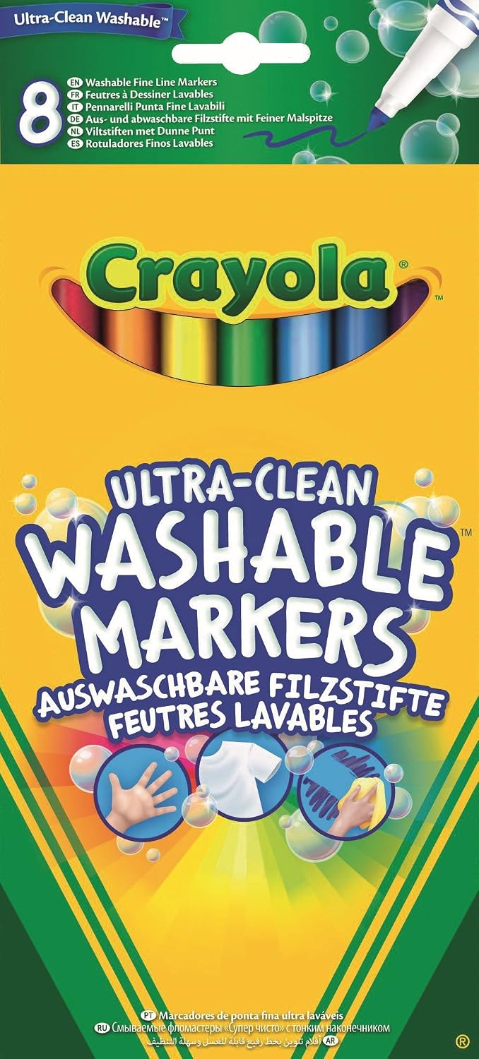 Crayola Mallette Mini Feutres Lavables 65 Pièces Avec Feuilles De Dessin - Couleurs Assorties