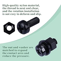 Pzsmocn 300 Pieces/100 Sets M3*8 mm Plastic Black