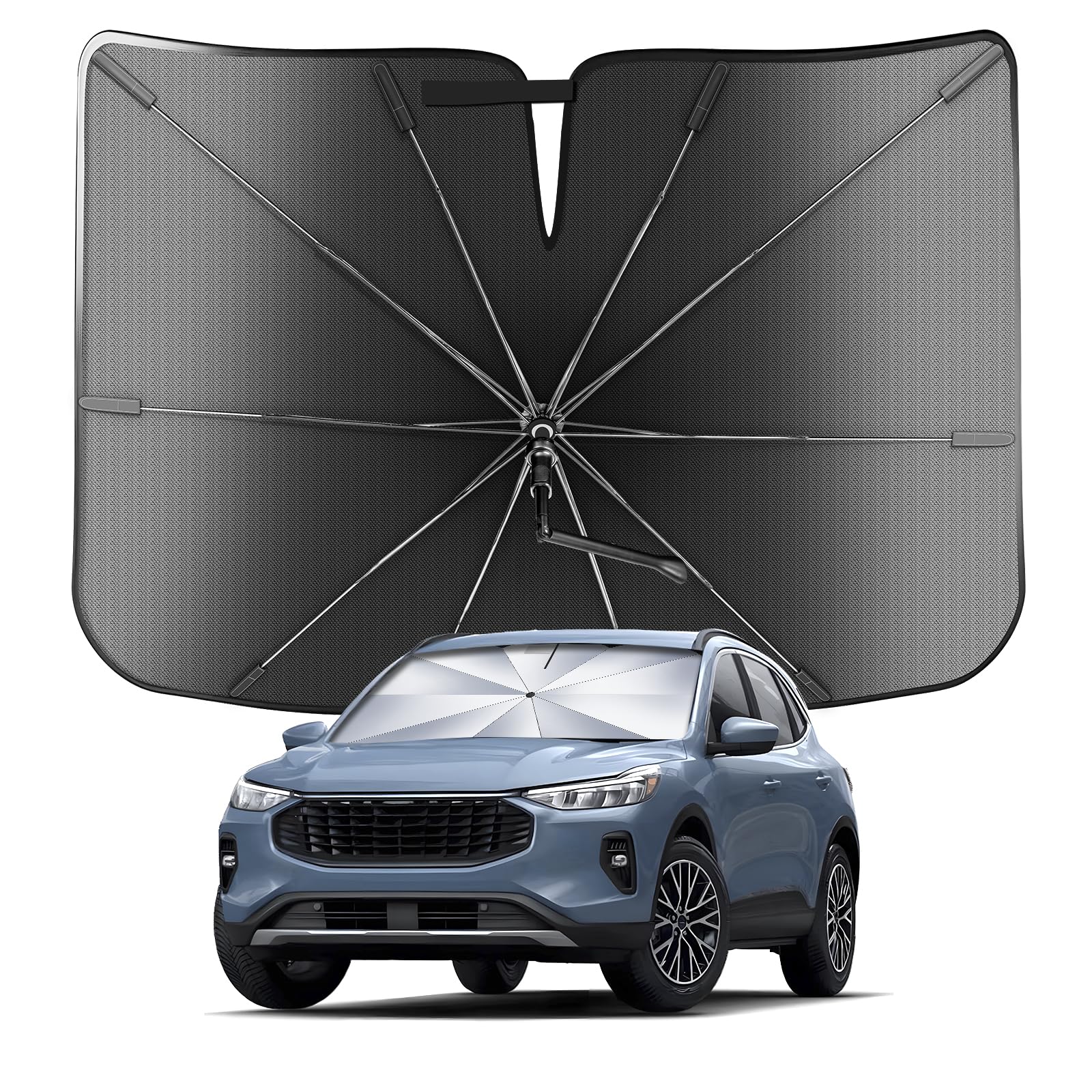 Photo 1 of [Upgrade] Portable Ford Escape 2020-2025 Windshield Sunshade[Military-Grade Sturdy] with Carry Bag, Ice Crystal Durable Compact Shade Umbrella UPF50+ UV Front Window Heat Insulation Outdoor Camping