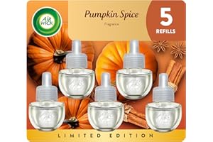 Air Wick Plug In Scented Oil Refill,Fall Scent, Fall Décor, Pumpkin Spice, 5 ct