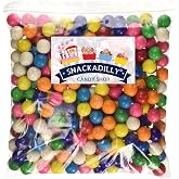 Snackadilly Gumballs Refills, 24 oz, 1/2-inch Small Bubblegum Balls, Assorted Colors and Flavors