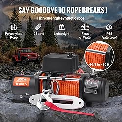 VEVOR Electric Winch, 13,500 lb, 12V DC Truck Winch