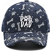 Waldeal Dog Dad Baseball Cap for Dog Lover, Adjustable Dad Hat for Men Blue