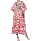 Miss Lavish London Women’s Kaftan Maxi Dress Resort Wear Beach Cover Up, Plus Size Swim Coverup, African Caftan Maxi Dress