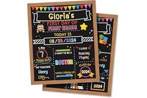 KMUYSL First and Last Day of School Board, 12x10 Inch Double Sided First Day of School Sign, 1st Day of School Sign Reusable, Back to School Chalk Board for Boys Girls