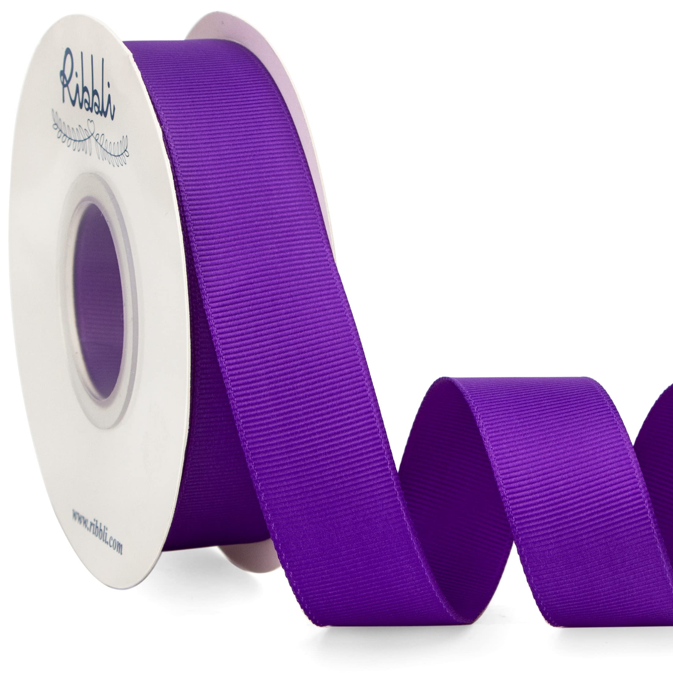 Ribbli Purple Grosgrain Ribbon, 1 inches x Continuous 25 Yards, Use for ...