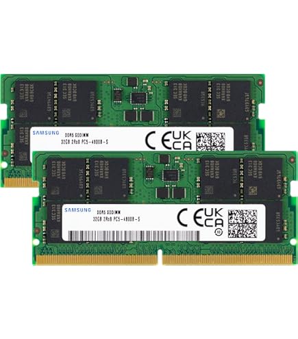 Samsung 64GB (2x32GB) DDR5 5600MHz PC5-44800 CL46 SODIMM 2Rx8 Dual