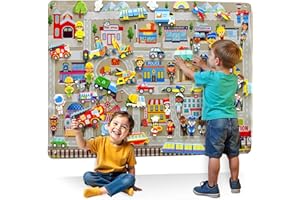 QUOKKA City Felt Board for Kids 3-5 Years Old - Social Emotional Preschool Learning Activities for Ages 3-4 - Educational Fla