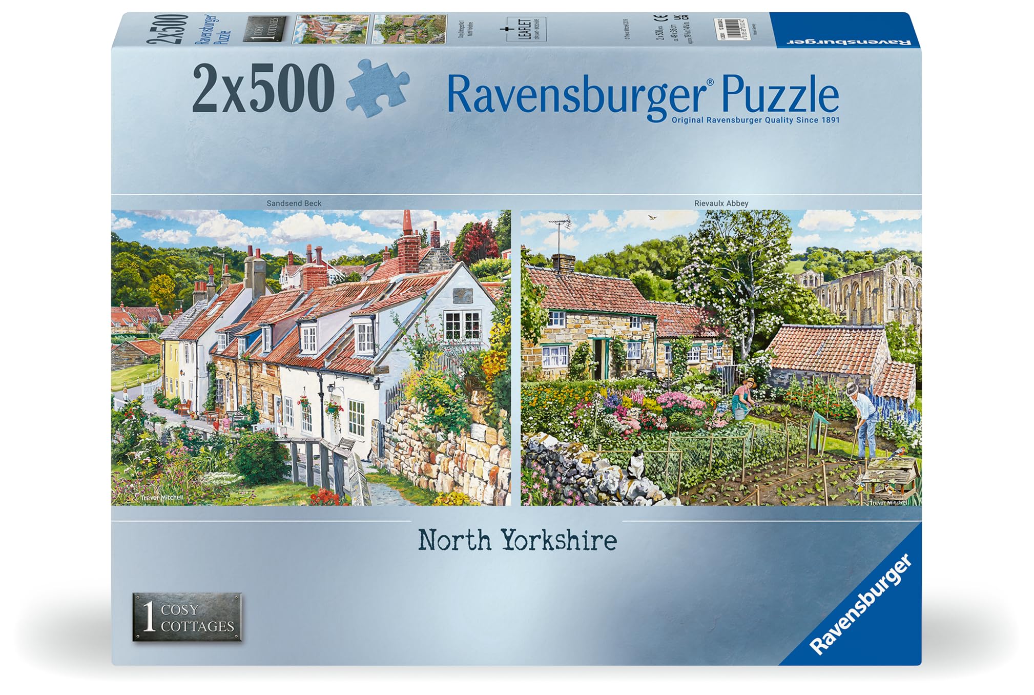 Ravensburger Cosy Cottages No.1 North Yorkshire 2x 500 Piece Jigsaw Puzzle for Adults and Kids Age 10 Years Up