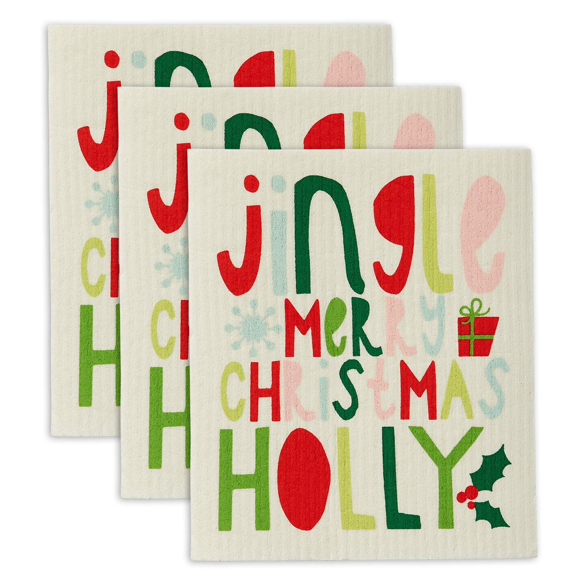 DII Reusable, Machine Washable & Dishwasher Safe, Biodegradable, Cotton, Jingle, 7.75 x 6.75 โ image 1