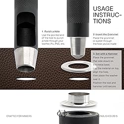 CRAFTMEMORE 1/4" Hole Size Metal Grommets Eyelets