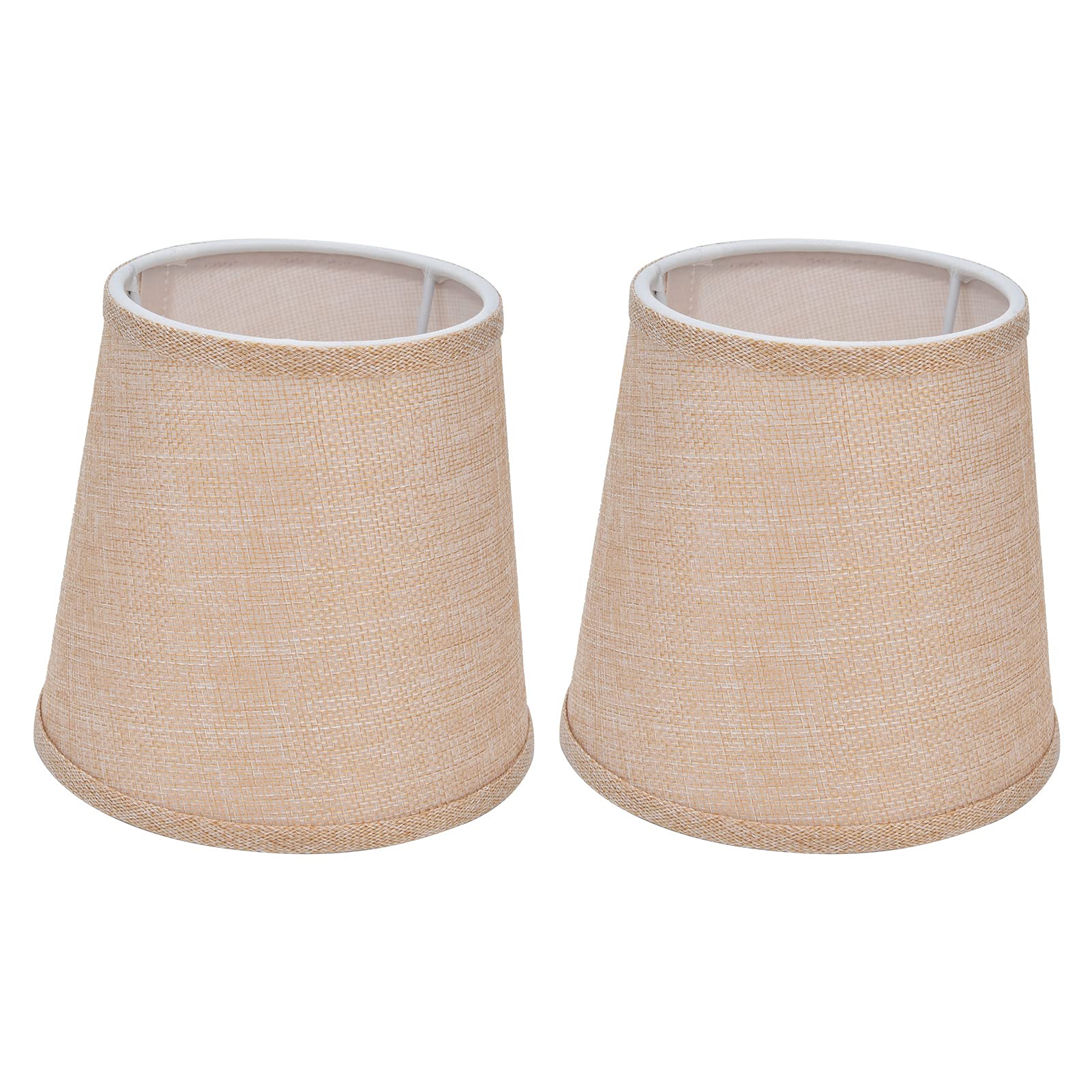 Haosie 2PCS Lamp Shades, E14 Small Lamp Shades, Fabric Lampshade for Table Lamps Chandeliers Wall Lamps Floor Lamps (4.4x6.1x5.5 inch)