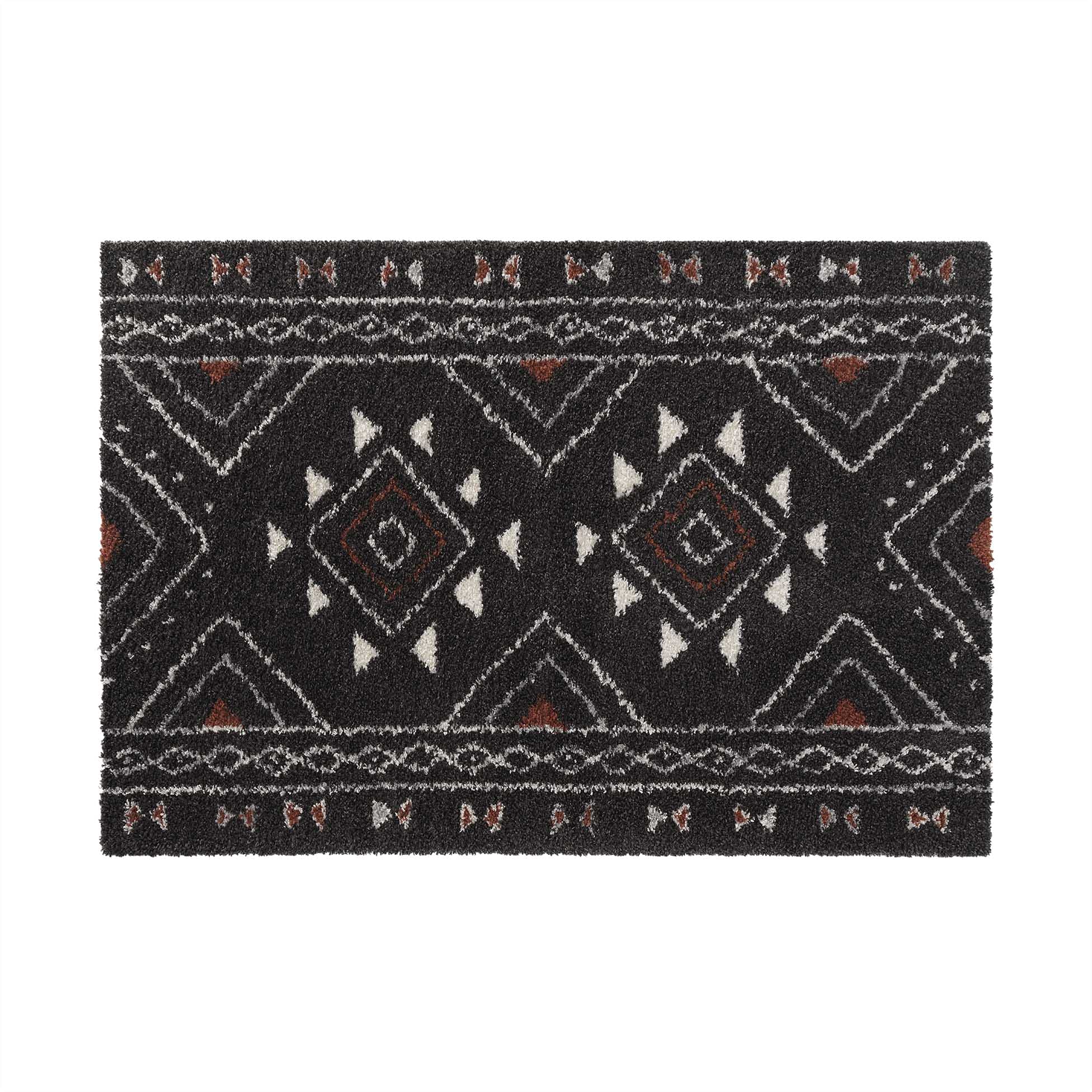 Douceur d'Intérieur, Rectangular Polypropylene Mat 60 x 110 cm Black