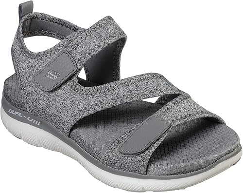 Amazon.com | Skechers Flex Appeal 2.0 Summer Patrol Womens Sandals Gray 9 | Mules & Clogs