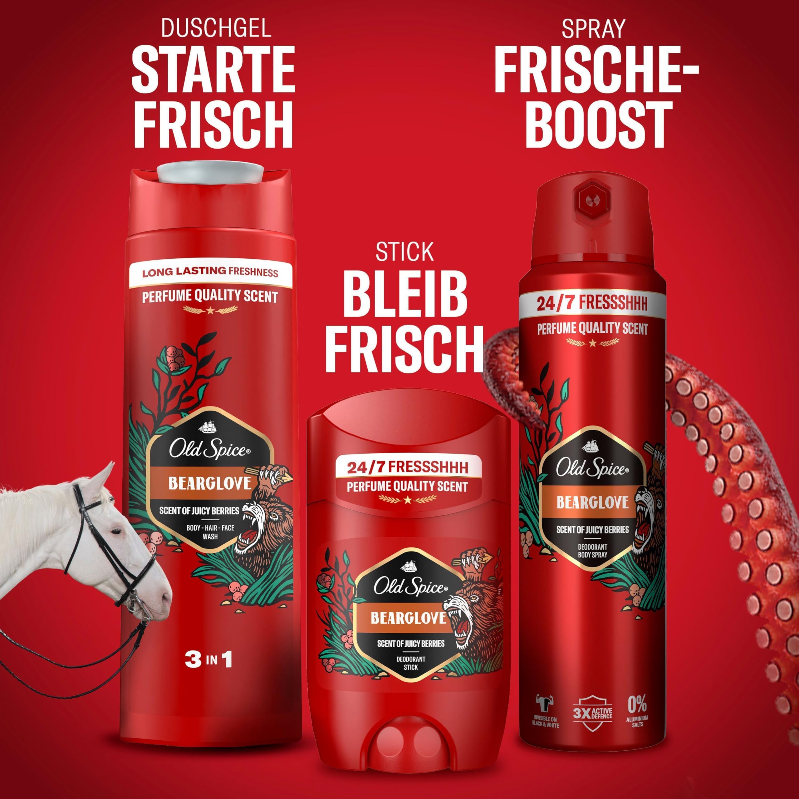Old Spice Bearglove Deostick für Männer50 ml, 24/7 Frisch bei täglicher Anwendung, langanhaltender Duft in Parfumqualität, Schutz vor Gerüchen, 0Prozent Aluminiumsalze, unsichtbar auf Schwarz und Weiß 8