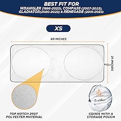 EcoNour Jeep Windshield Sunshade | Sun Visor for UV