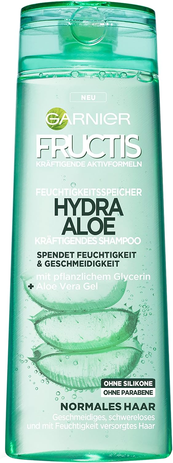 Garnier Fructis Hydra Aloe Strengthening Shampoo Moisture Retention (3 x 300 ml), 300 ml (Pack of 3)