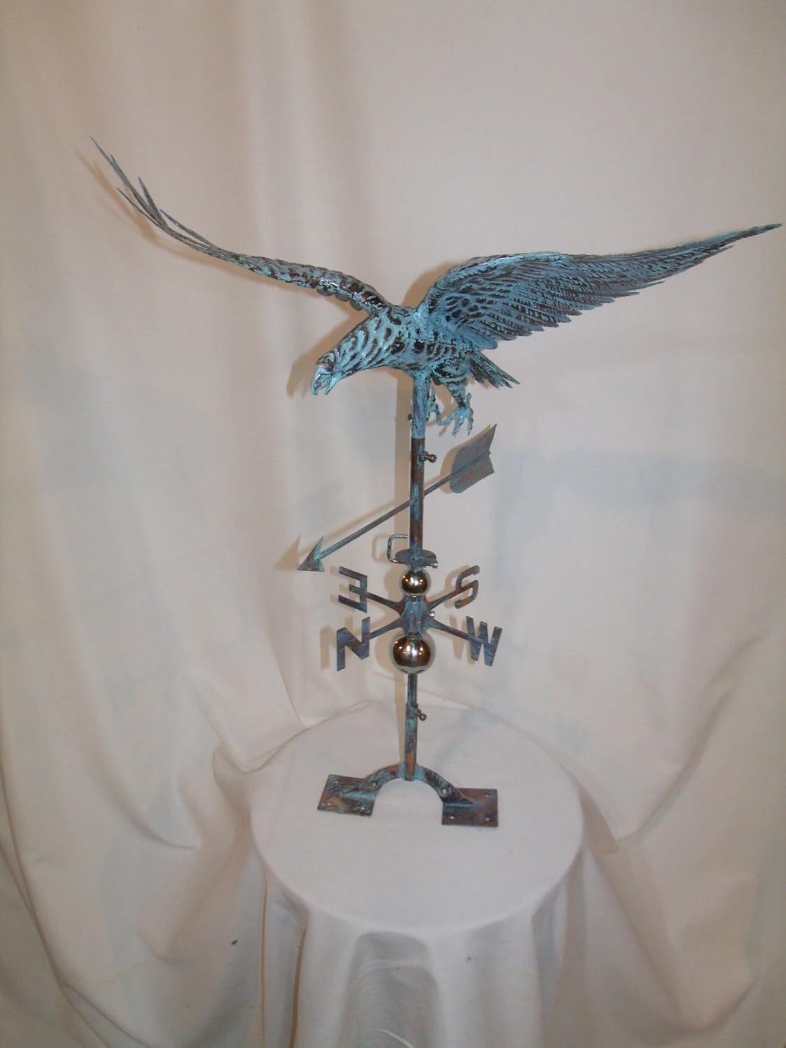 Weathervanes - Barn USA Large Handcrafted 3D 3- Dimensional Eagle Weathervane Copper Patina Finish
