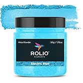 Rolio Premium Mica Powder - Electric Blue (50G / 1.76oz) - 1 Jar of Blue Pigment Powder for Epoxy Resin, Dye, Soap Making, Nail Polish, Paint, Candle Making, Bath Bombs, Slime