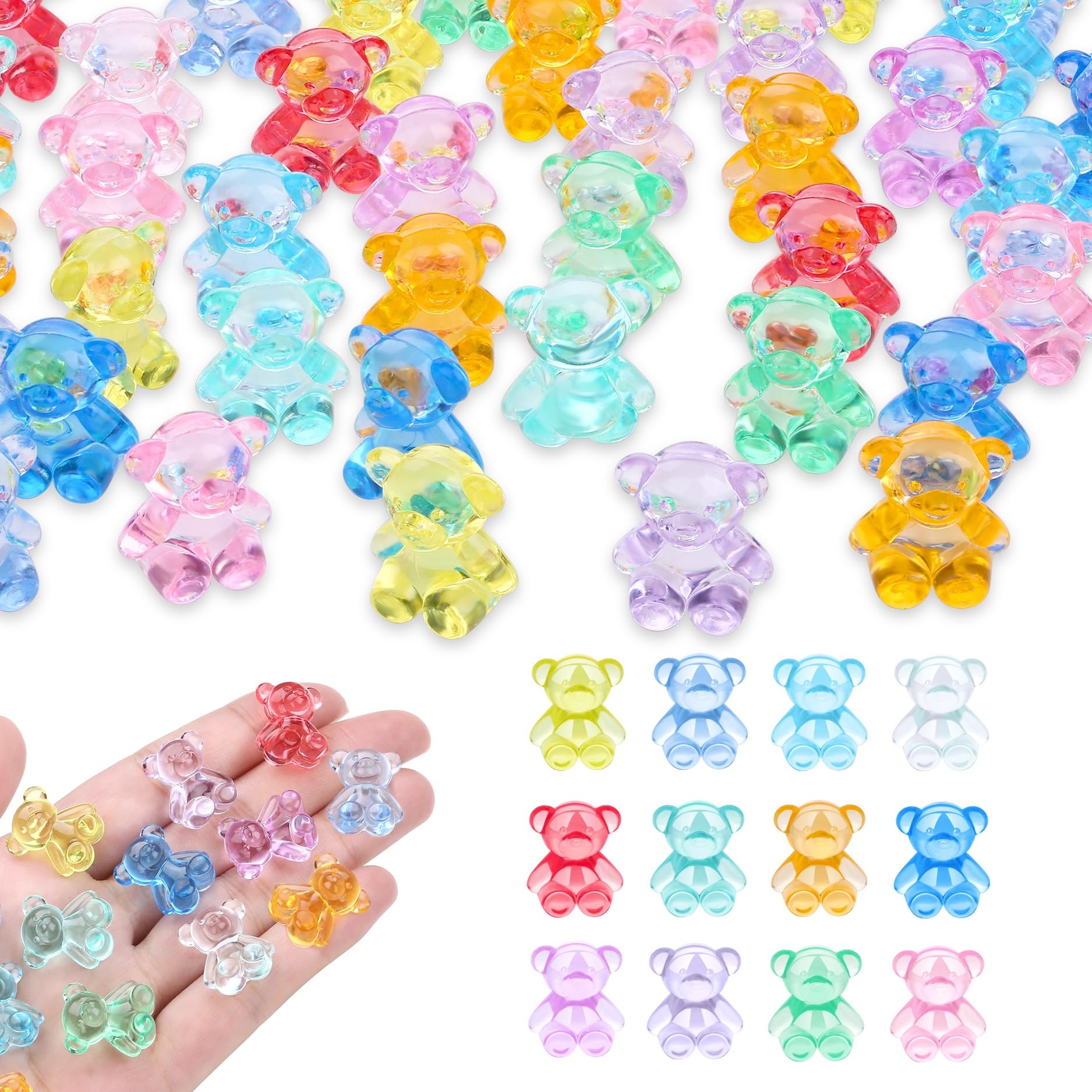 MAIBAOTA 200 PCS Mini Resin Bears Tiny Resin Bear Figurines Small Plastic Figures Bulk for Dollhouse Fairy Garden Decorations Accessories