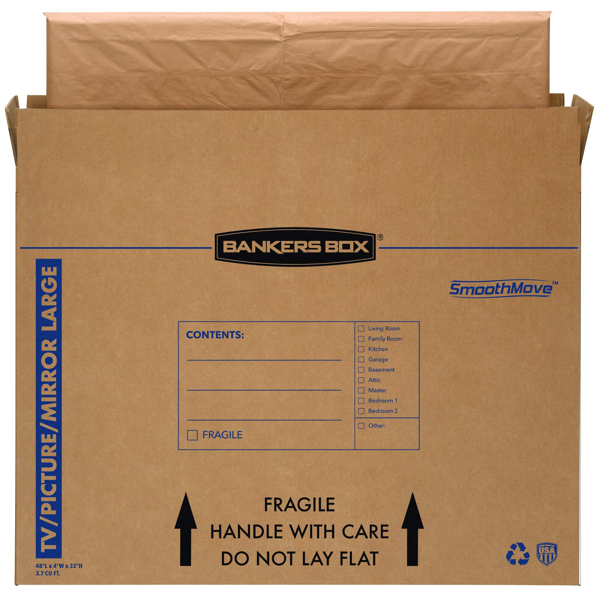 Photo 1 of Bankers Box Large - up to 55" TV/Picture/Mirror - Moving Box 4 Pack, 48-in x 4-in x 33-in (7711301)