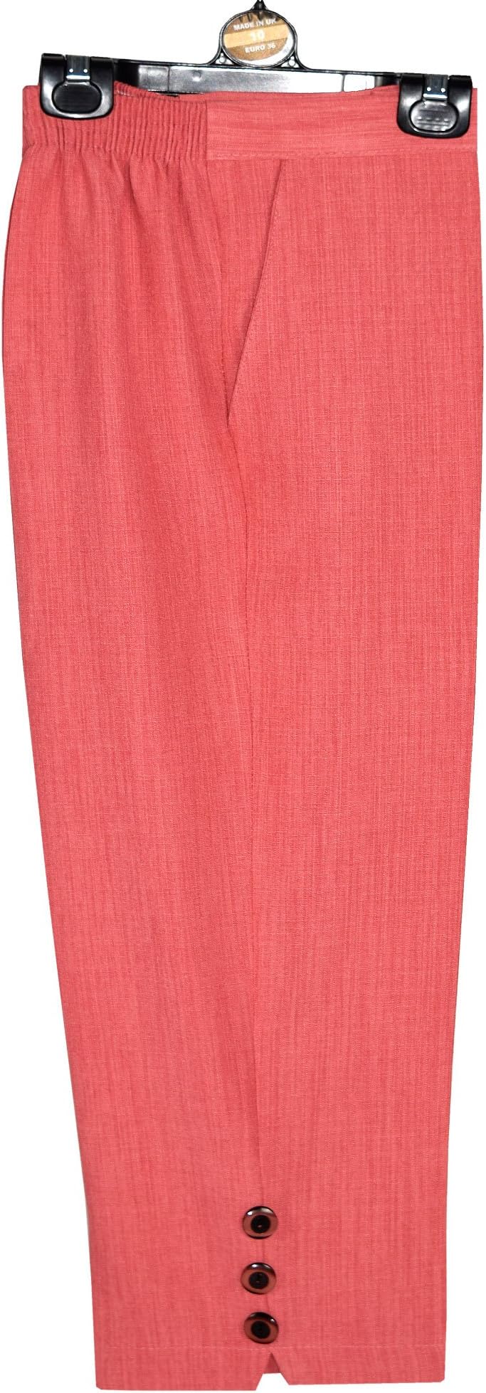 Elegant Vap Ladies 3/4 Linen Look Trousers Women Capri Cropped Pants Summer Shorts Plus Sizes UK 10-24
