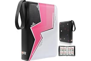 Trading Card Binder, 4 Pockets Holder, 55 Double Sided Removable Pages, 440 Card Sleeves, Toploader Binder, Portable Album Ho