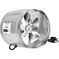 VIVOSUN 8 Inch Inline Duct Fan 420 CFM, HVAC Exhaust Ventilation Fan with Low Noise for Basements, Bathrooms, Kitchens and Attics, Silver