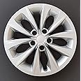 One Wheel Cover Hubcap Fits 2015-2017 Toyota Camry; 16 Inch; 10 Spoke; Silver Color; Plastic; Standard Leg