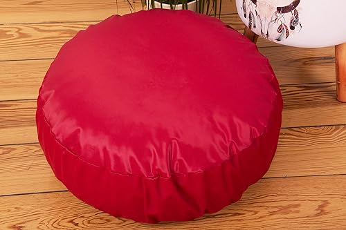 Rotes Rundes Kissen 50cm X 50cm Sitzkissen Fur Kinder Weiches Bodenkissen Hubscher Pouf Fur Madchen Tolles Wohnaccessoires Furs Kinderzimmer Schone Geschenkidee Von Canenya Amazon De Handmade