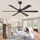 Fanbulous 52 Inch Ceiling Fans No Light with Remote, Modern Ceiling Fan Without Light, Dual Finish 6 Blades, Reversible DC Mo