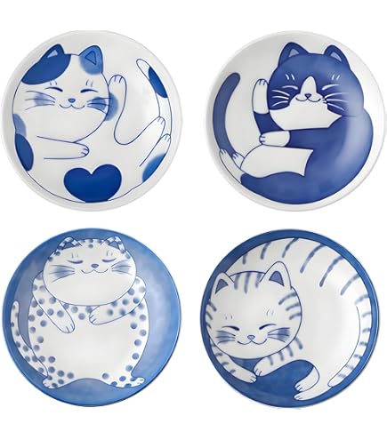 Amazon.com | VanEnjoy Small Cute Ceramic Dishware Sets, Kawaii Cat