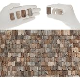 Miniature Roof Shingles, 200 Wooden Roofing Tiles for 1:12 Scale Dollhouse, REDUCIO! (200, Rustic Timber)