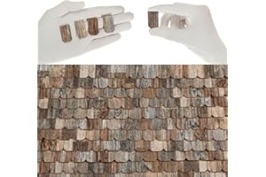 Miniature Roof Shingles, 200 Wooden Roofing Tiles for 1:12 Scale Dollhouse, REDUCIO!