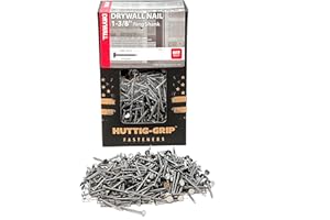 OHIY Huttig-Grip Drywall Nail 1-3/8 inches Ring Shank, Bright Finish, 12-1/2 Gauge HGN138RSDWN5-5 lb Pack of 1600 Nails