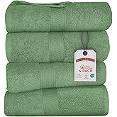 RIVERSIDE 100% Ring Spun Cotton Large Bath Towels Set of 4, 27 x 54 – Quick Dry, Soft & Highly Absorbent Towels for Shower & Bathroom – Luxury 600 GSM Towels for Home, Spa, Gym, Hotel, Sage Green