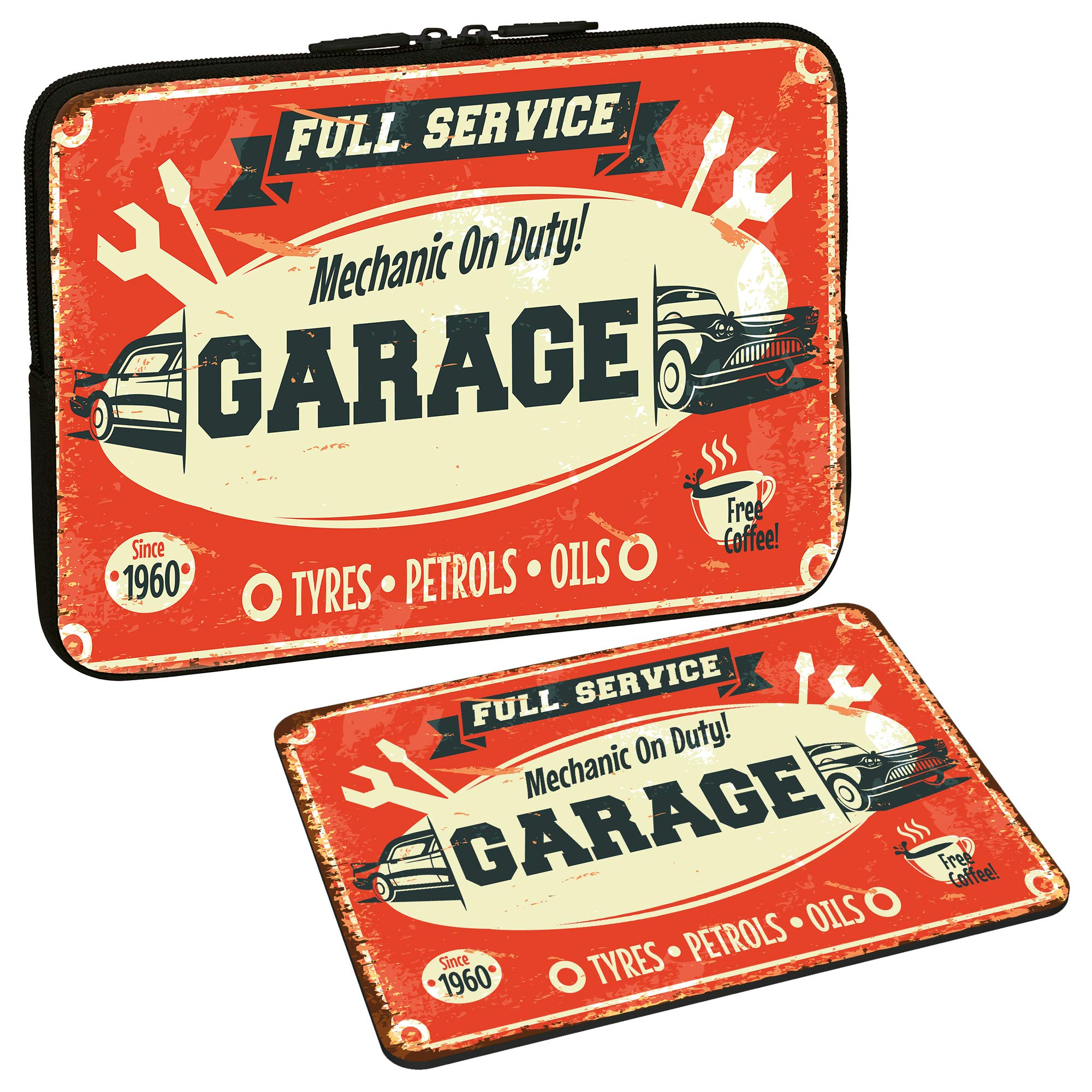 PEDEA Design Laptop Case Sleeve for up to 17.3 inch with mouse pad, Garage