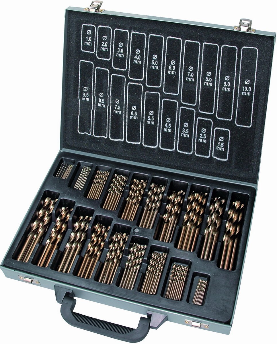 Keil Assorted Metal Drill Bit Set HSS-E DIN 338 Cobalt, Ground Split Point, Diameter 4.0 + 5.0 + 6.0 + 8.0 + 10 mm