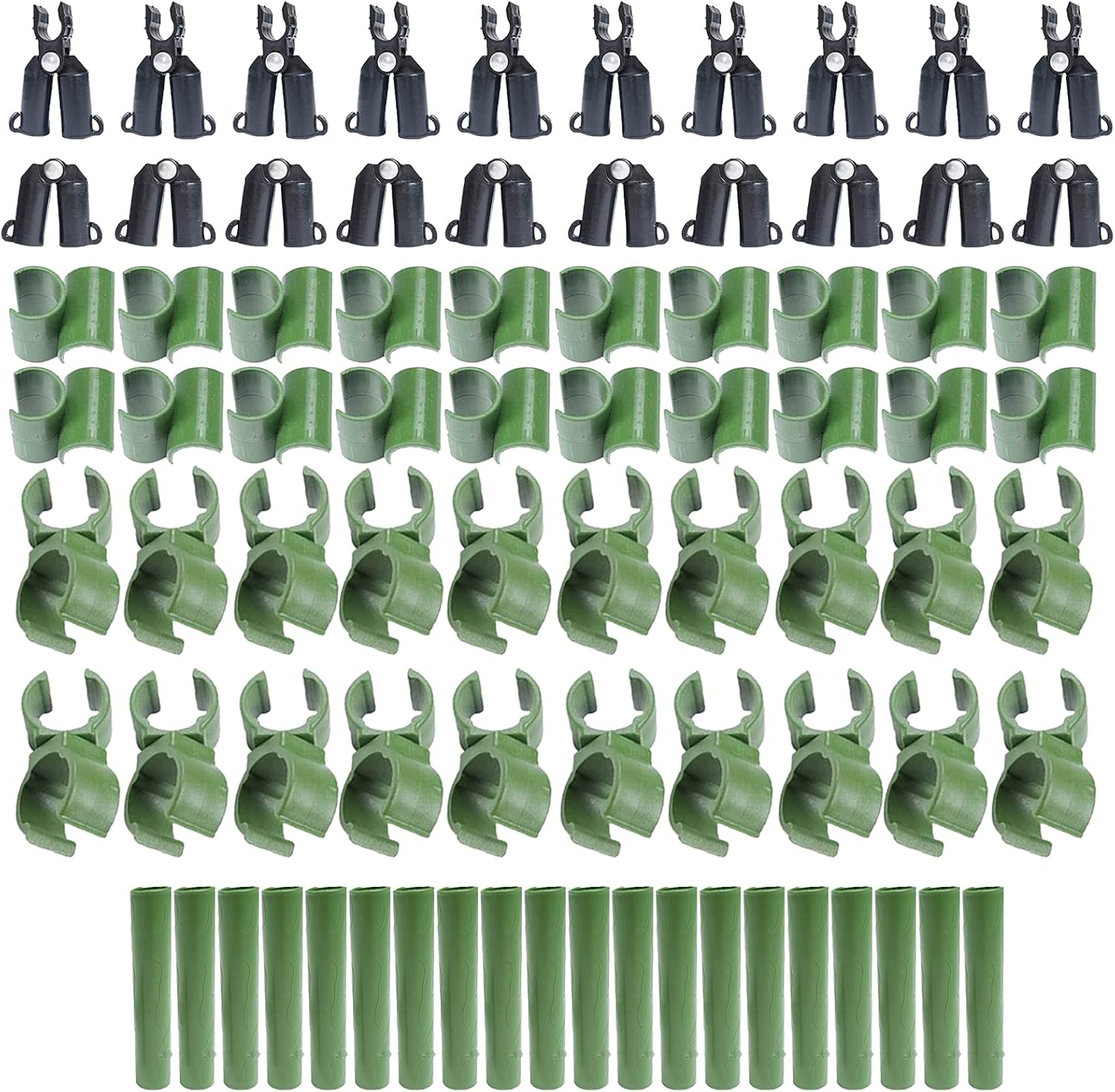 CDIYTOOL 80PCS Adjustable Plant Trellis Connector Clip, 5 Different Types of Universal Plastic Plant Connector Stakes, 11mm Connecting Joint Buckle Clip for Gardening Stakes Plant Supports Climbing