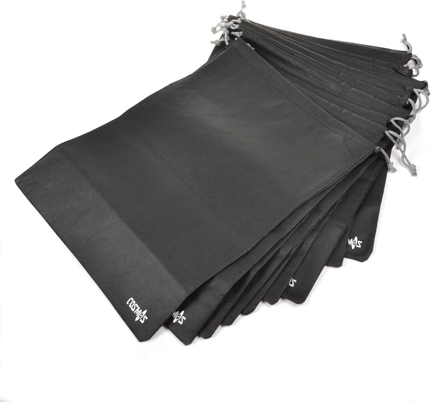 Cosmos 10 PCS Non-Woven Drawstring Shoe Bags, 13-3/4 x 11 inches & 17-1/2 x 13-1/2 inches (Black and Hot Pink): Home & Kitchen