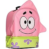 INTIMO SpongeBob SquarePants Lunch Box Patrick Star 3D Character Dual Compartment Insulated Lunch Bag Tote 9"